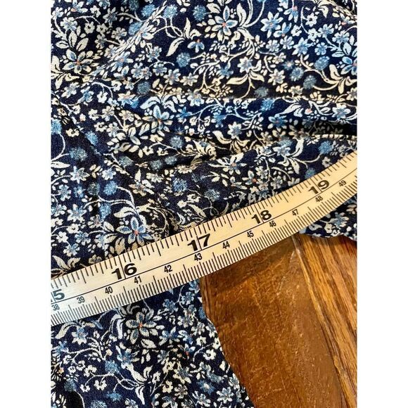 Cynthia rowley blue floral ruffle hem top small - Picture 8 of 9